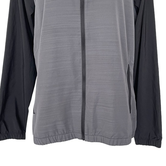 Adidas Full Zip Wind Jacket Women’s Size XL Heather Gray Black Windbreak Light - Picture 5 of 10